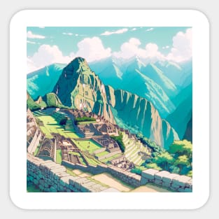 Machu Picchu Illustration Peru Sticker